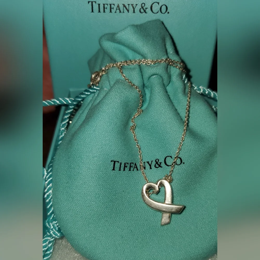 Tiffany Paloma Picasso Loving Heart Pendant Necklace Sterling Silver Luxury - Picture 6 of 17